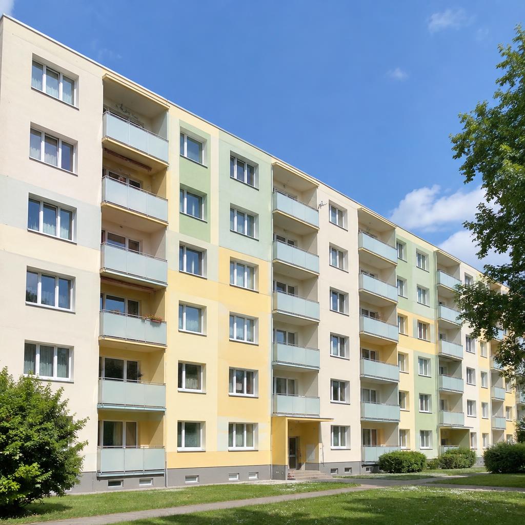 Panelový dům po rekonstrukci lodžií